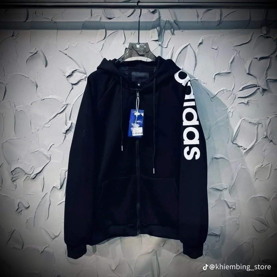 Áo Khoác , Áo Hoodie Adidas Mũ Trùm 2 Lớp Chất Nỉ Cotton Cao Cấp