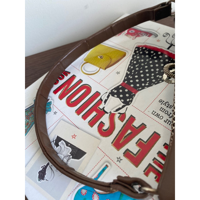 Cốp đi tiệc vintage nội địa Nhật da thật màu nâu - secondhand