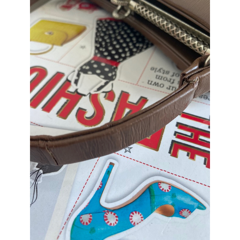 Cốp đi tiệc vintage nội địa Nhật da thật màu nâu - secondhand
