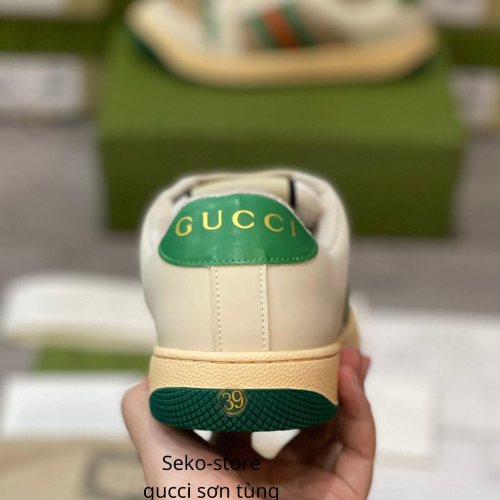 Giày Thể Thao Sneaker Gucci Sơn Tùng , Giày Gucci ACE Nam Nữ 2 Bản Xanh Hồng Đủ Size 36-43