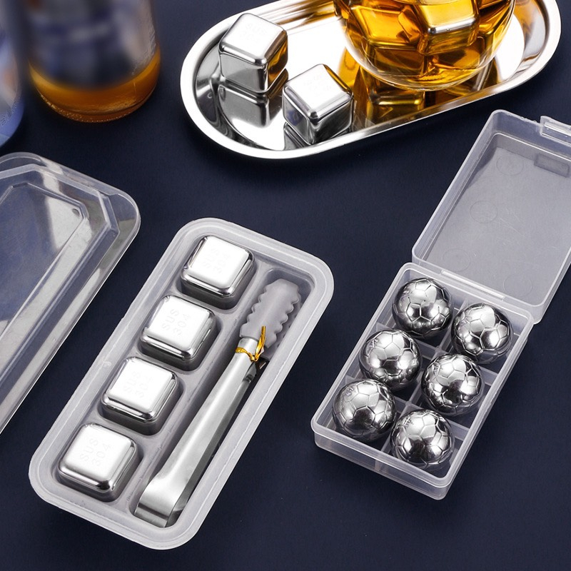 Set đá vĩnh cửu không tan lạnh sâu T MALL thép không gỉ 304 làm đá viên uống rượ u bi a - KJD01