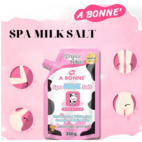 Muối Tắm Sữa Bò Tẩy Tế Bào Chết , Làm Sáng Da, Dưỡng Da Mịn Màng A Bonne Spa Salt Thái Lan 350g