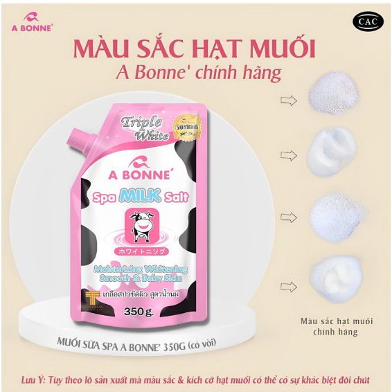 Muối Tắm Sữa Bò Tẩy Tế Bào Chết , Làm Sáng Da, Dưỡng Da Mịn Màng A Bonne Spa Salt Thái Lan 350g