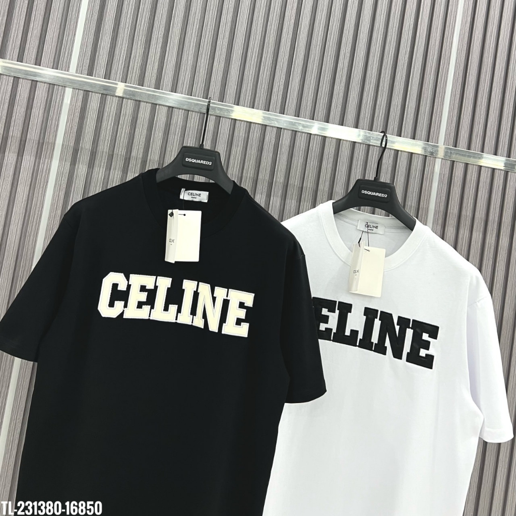 Áo Thun Nam Nữ Họa Tiết In Chữ CÊLINÊ Chất Liệu Cotton Co Dãn - Áo Thun Nam Nữ Siêu Đẹp