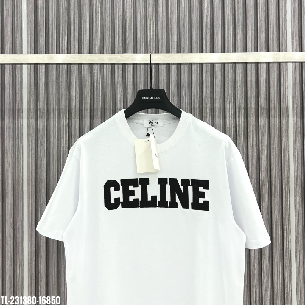 Áo Thun Nam Nữ Họa Tiết In Chữ CÊLINÊ Chất Liệu Cotton Co Dãn - Áo Thun Nam Nữ Siêu Đẹp