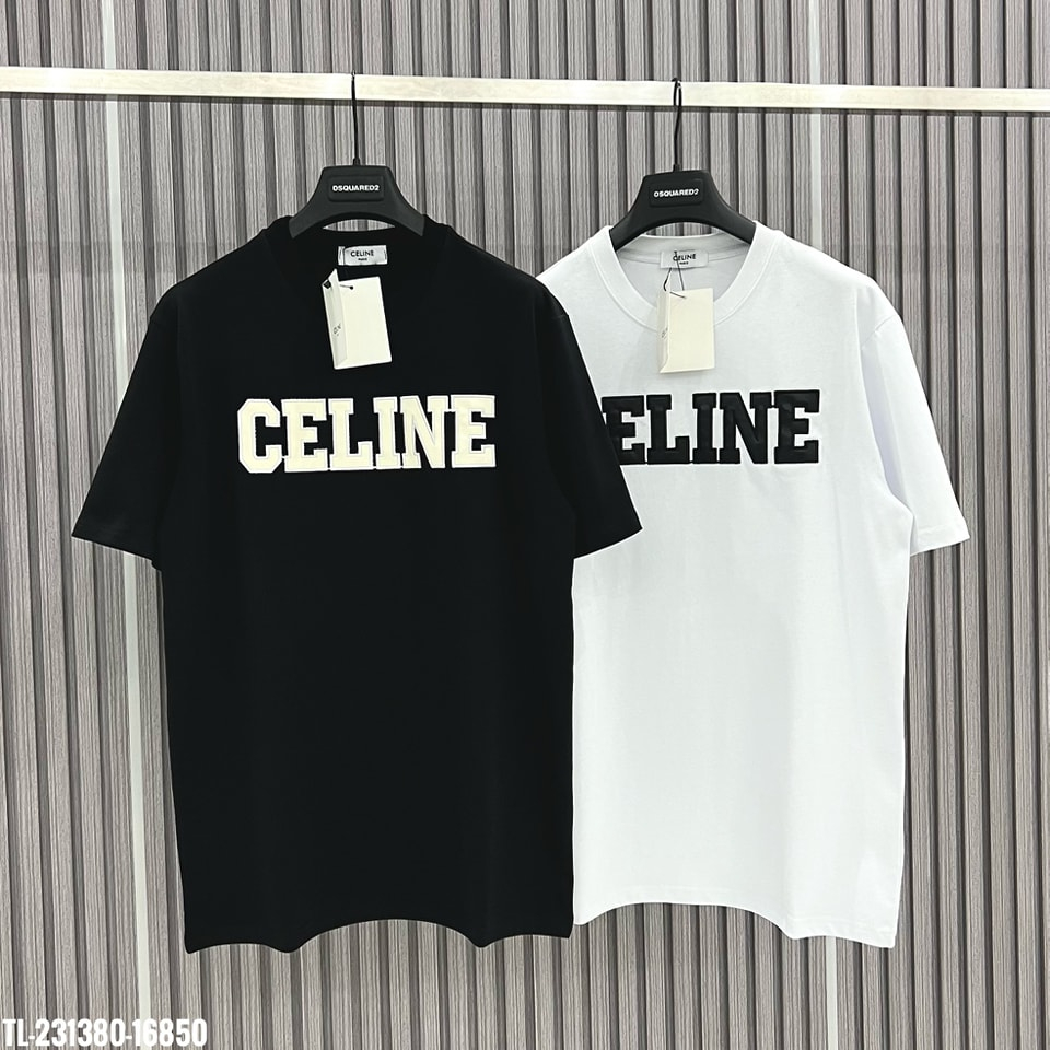 Áo Thun Nam Nữ Họa Tiết In Chữ CÊLINÊ Chất Liệu Cotton Co Dãn - Áo Thun Nam Nữ Siêu Đẹp