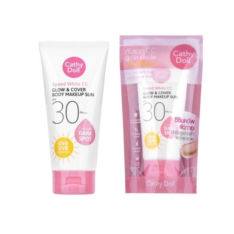 Serum Chống Nắng Cathy Doll Aqua Sun Non Greasy Body Sun SPF50 / Glow & Cover Body Makeup Sun SPF30 138ml Cathy Doll