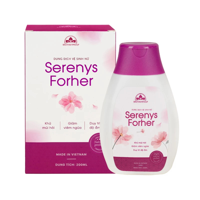 Dung Dịch Vệ Sinh Phụ Nữ Serenys Forher - Làm Sạch Nhẹ Nhàng, Khử Mùi, Cân Bằng pH Vùng Kín (Hộp 200ml)
