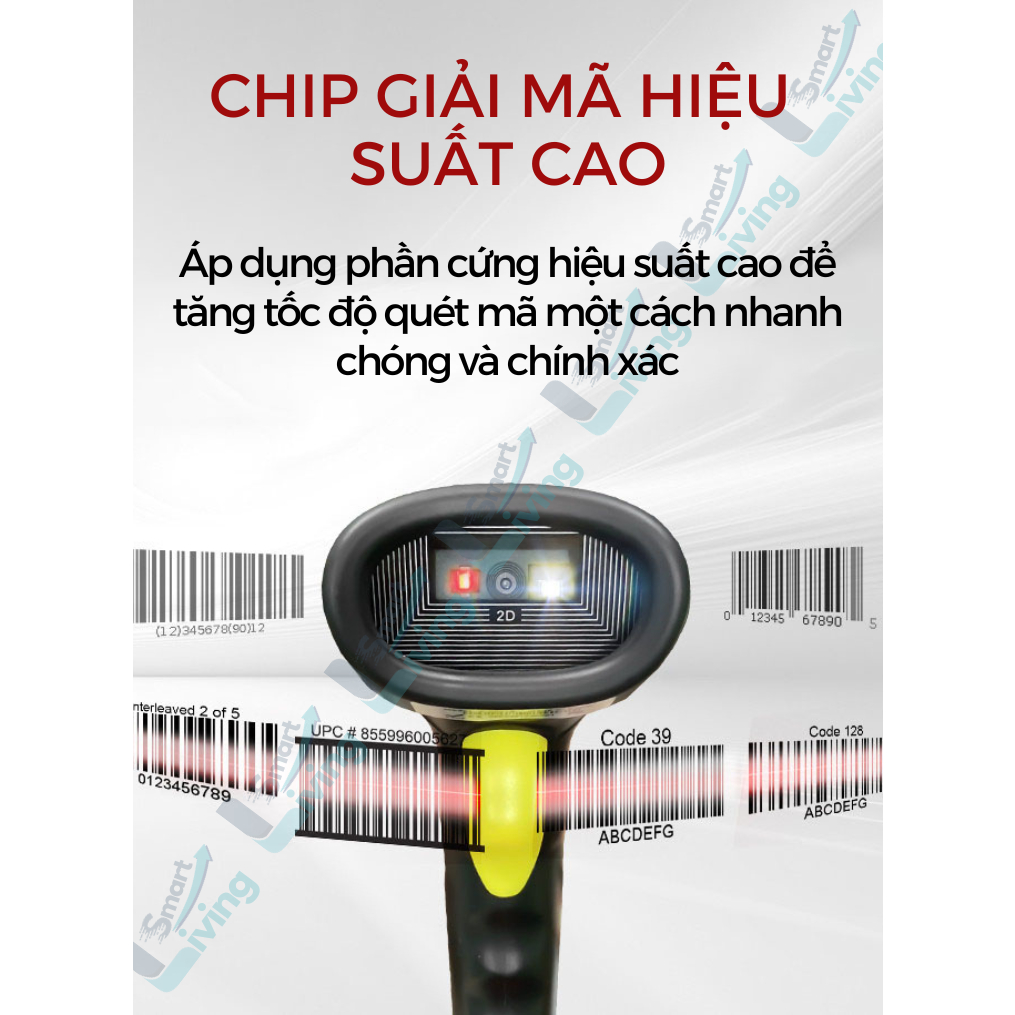 Máy Quét Mã Vạch KAW Bluetooth 5.0 không dây giúp quét mã vạch 1D nhanh chuẩn chính xác