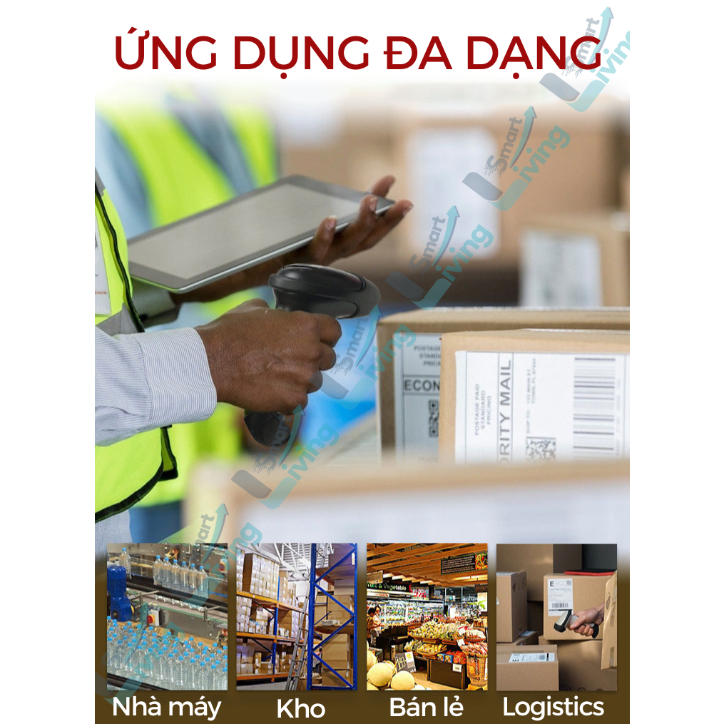 Máy Quét Mã Vạch KAW Bluetooth 5.0 không dây giúp quét mã vạch 1D nhanh chuẩn chính xác