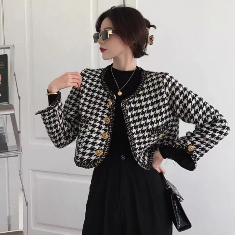 Áo khoác dạ tweed Forgirlstudio dáng ngắn tiểu thư sang trọng F162