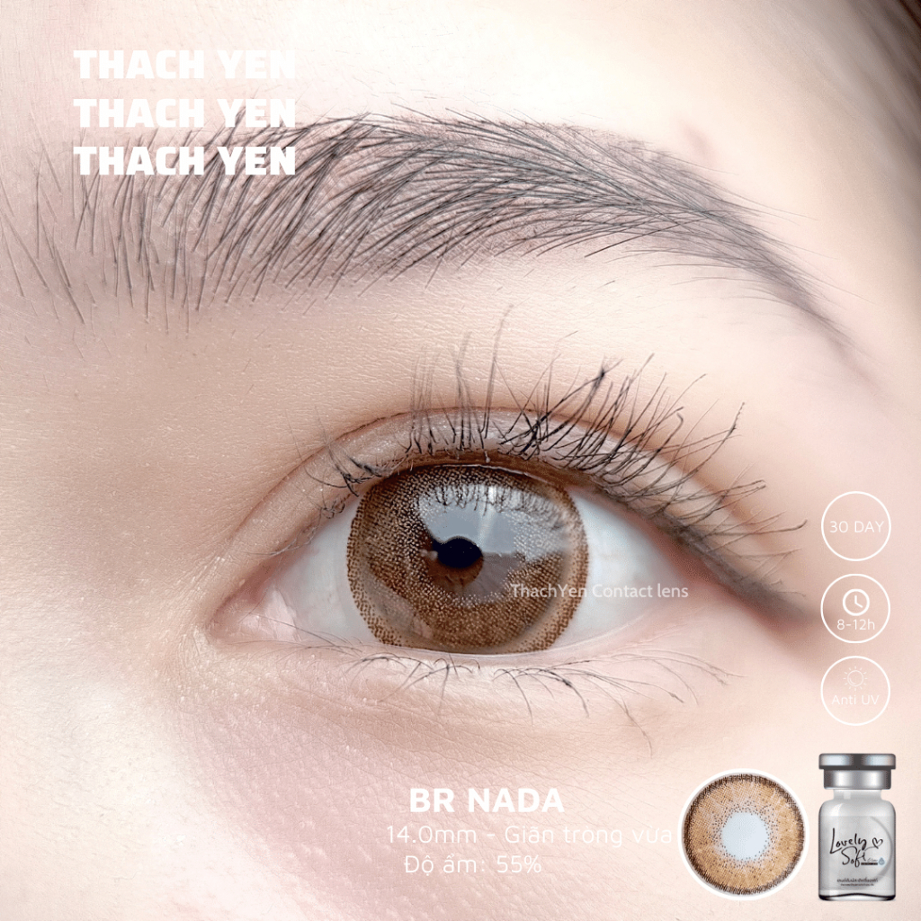 Lens Mắt Nada Nâu Tự Nhiên giãn vừa - 0-10 độ kính áp tròng