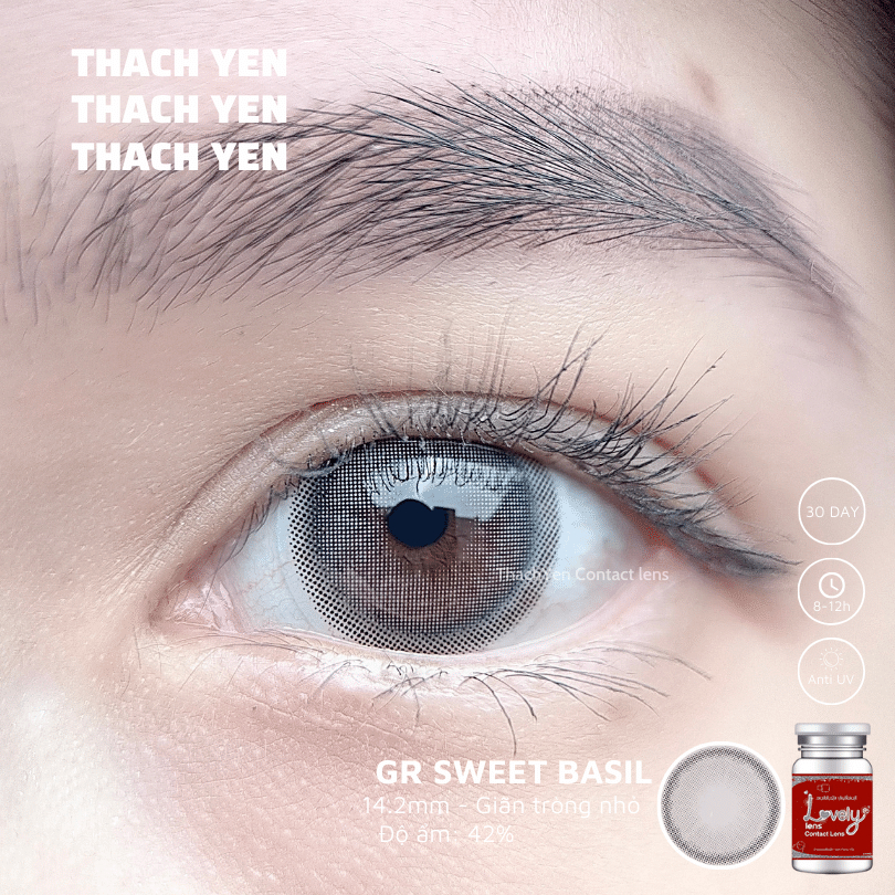 Lens Mắt Sweet Basil Xám Tự Nhiên giãn nhỏ