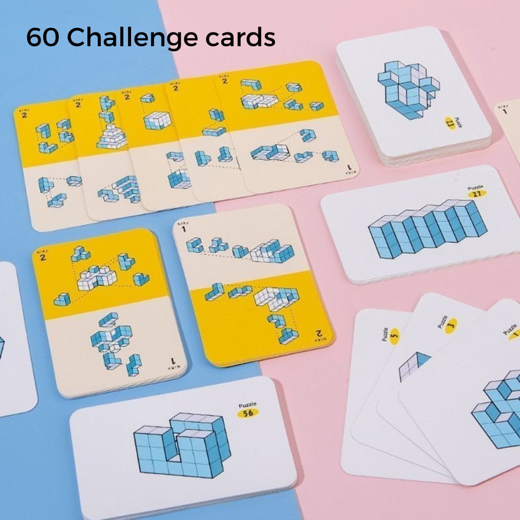 Khối Gỗ Tạo Hình 3D, Trò Chơi Giải Đố Puzzle, Đồ chơi hình khối Montessori