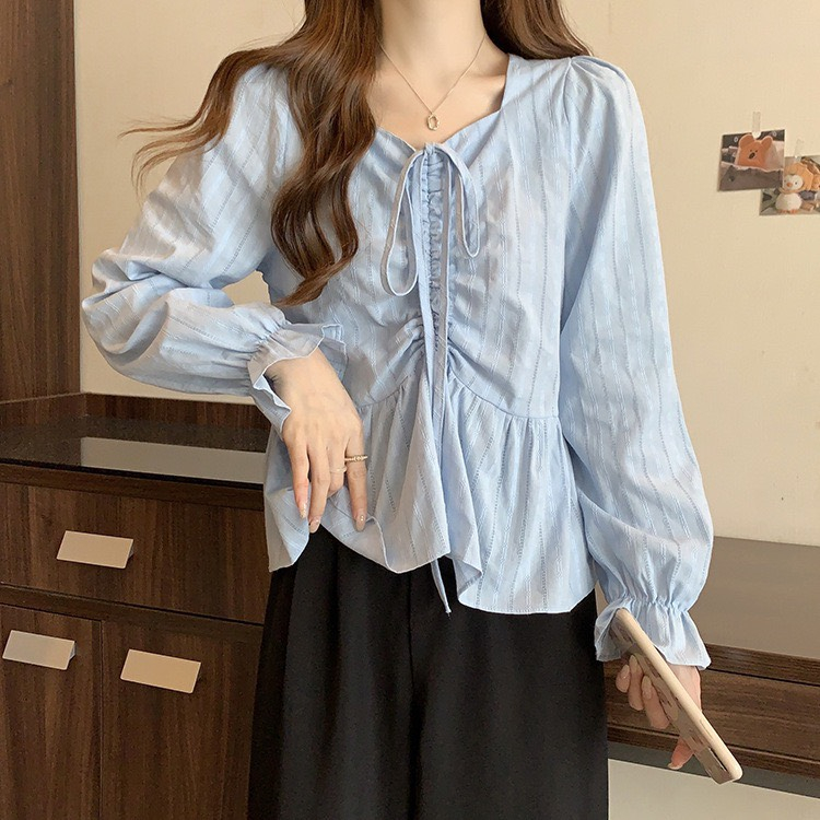 Áo BIGSIZE dài tay rút ngực M5901 55-95KG