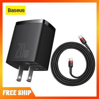 Củ sạc nhanh 20w baseus u+c, cáp sạc pd 60w baseus type c to type c, bộ sạc nhanh type c pd chính hãng