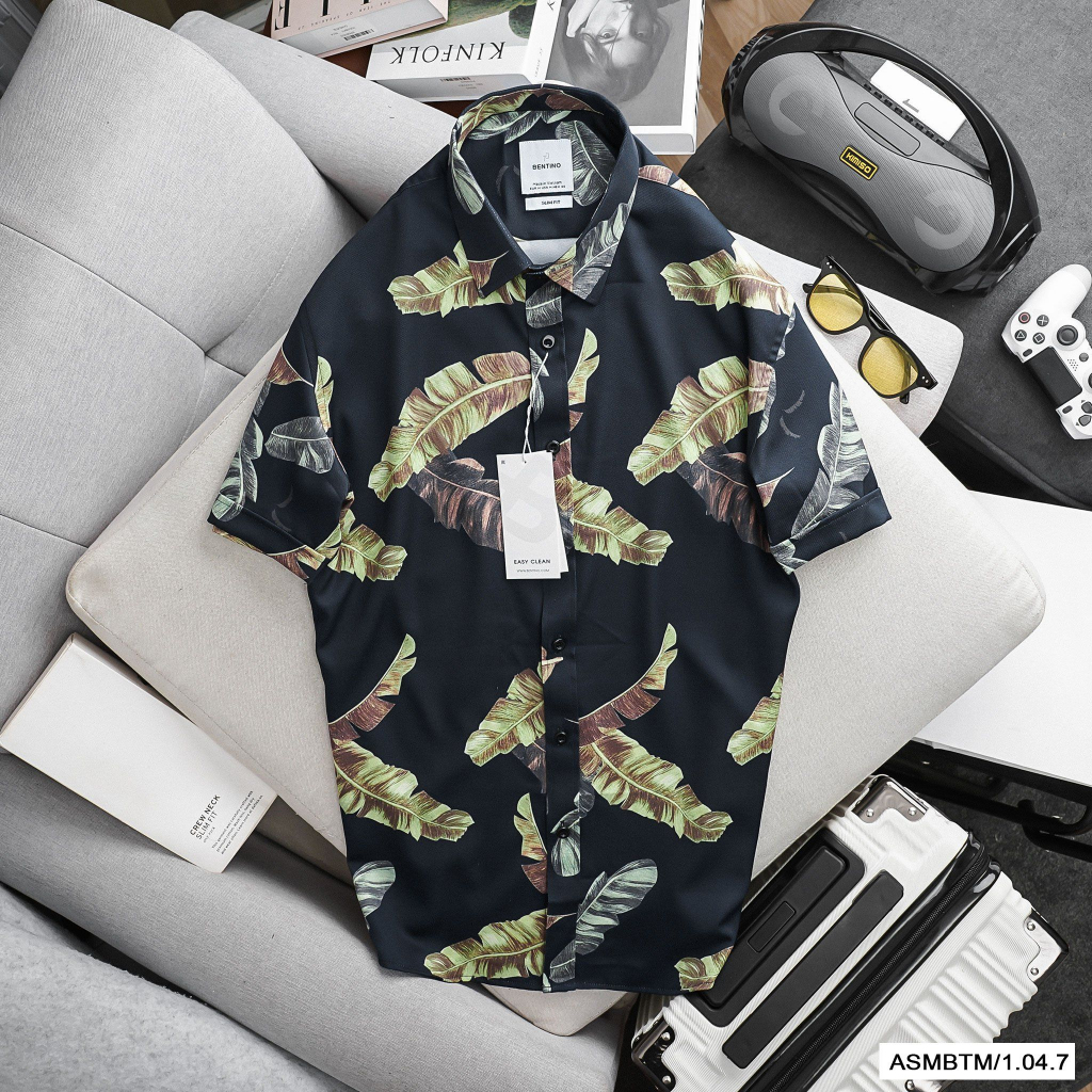 ÁO SƠ MI CỘC TAY BTM STUDIOS CHẤT COTTON IN HỌA TIẾT TRẺ TRUNG - MÃ 04.5