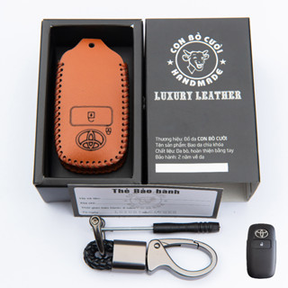 Da thật - Bao da chìa khoá Toyota Yaris Cross 2023-2024 bản G, Bảo hành da 2 năm, khắc tên sdt theo yêu cầu