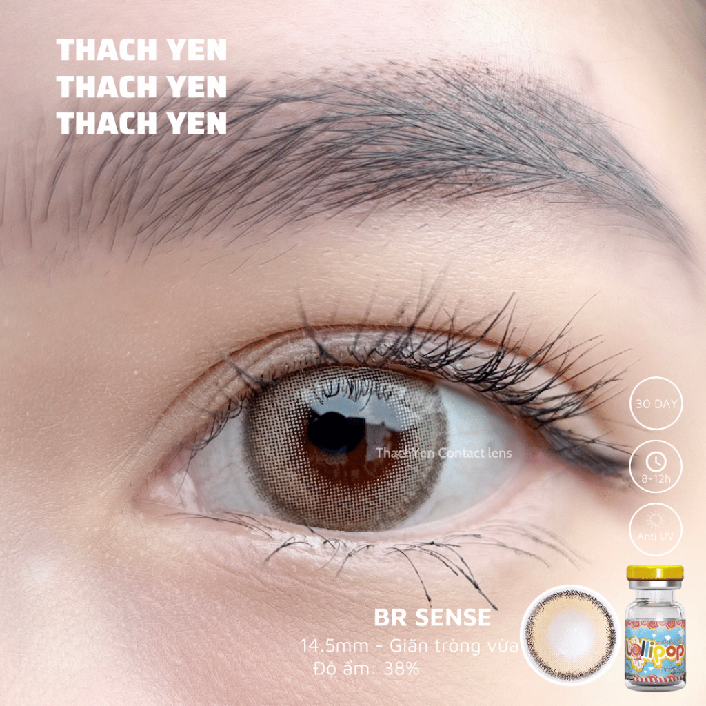 Lens Mắt Sense Nâu Tây giãn vừa - 0-10 độ kính áp tròng