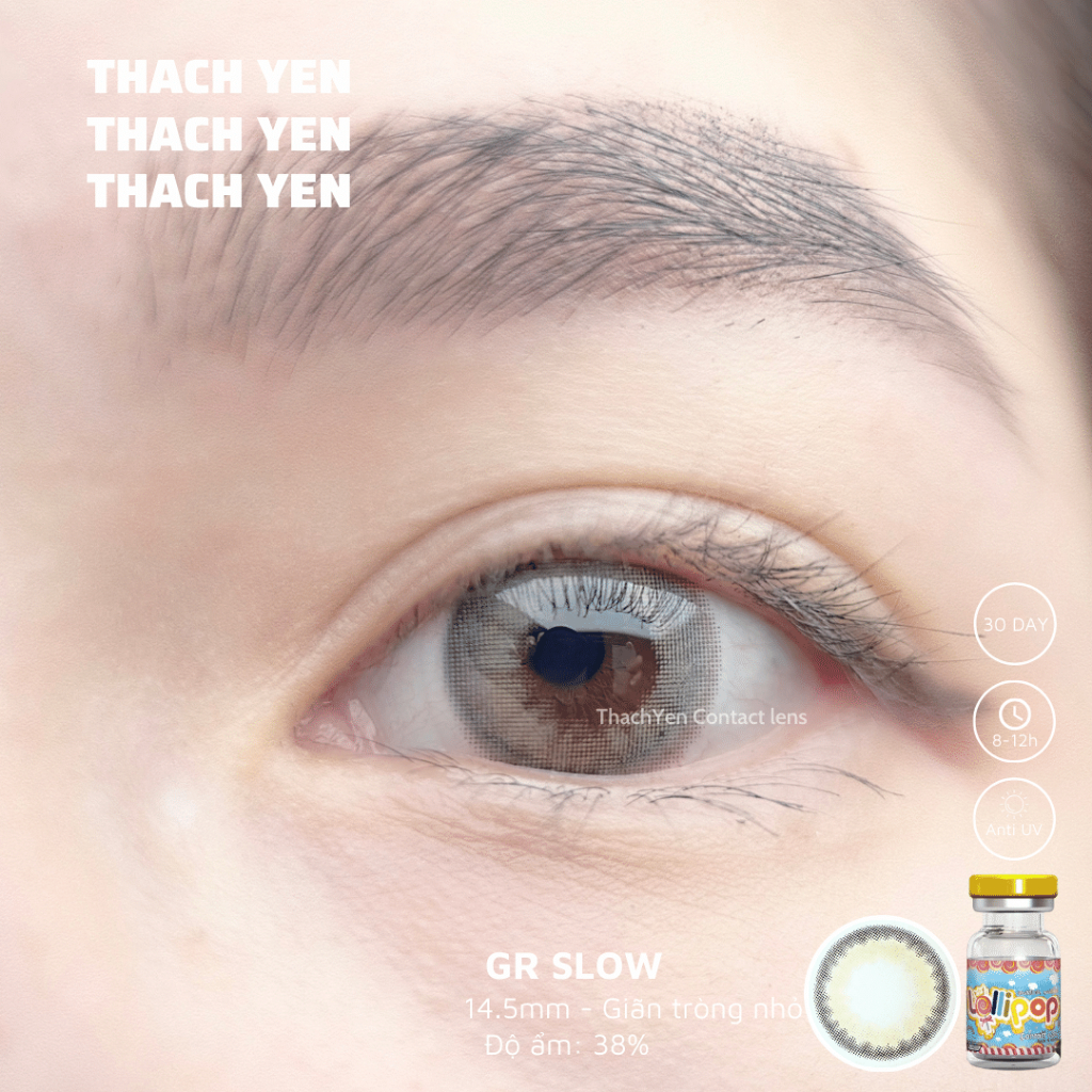 Lens Mắt Slow Xám Tây giãn nhỏ - 0-10 độ kính áp tròng