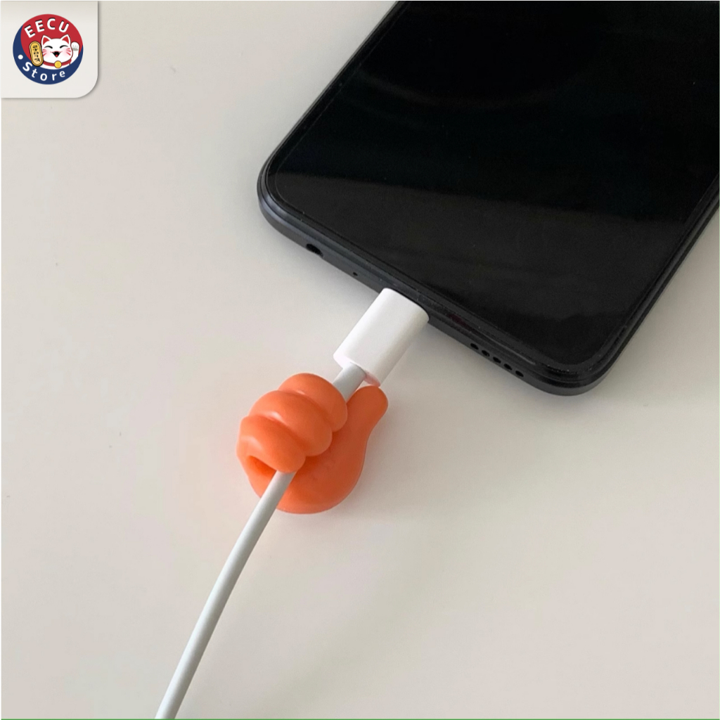 Móc treo dây cáp sạc, Móc dán tường treo đồ, kẹp giữ cáp sạc hình bàn tay độc đáo - Eecu Store