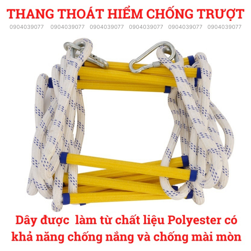 Thang thoát hiểm chung cư nhà cao tầng, thang dây cứu sinh 5- 25m - Eecu Store