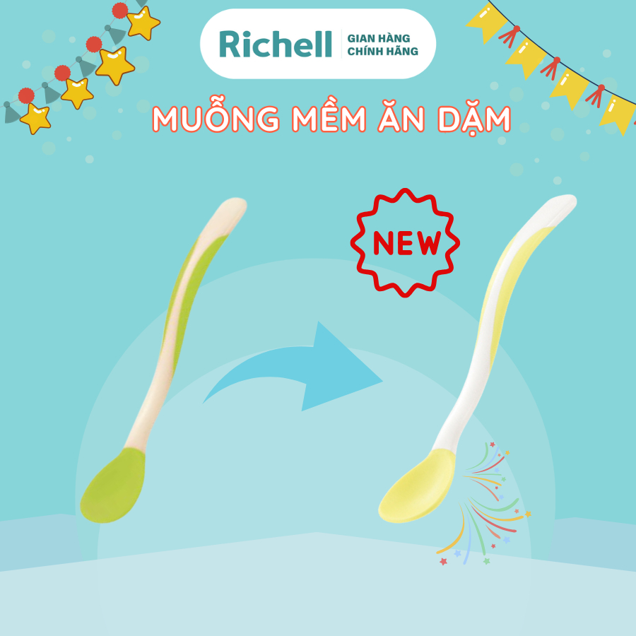 Bộ muỗng mềm TLI cho bé ăn dặm Richell Nhật Bản | Baby