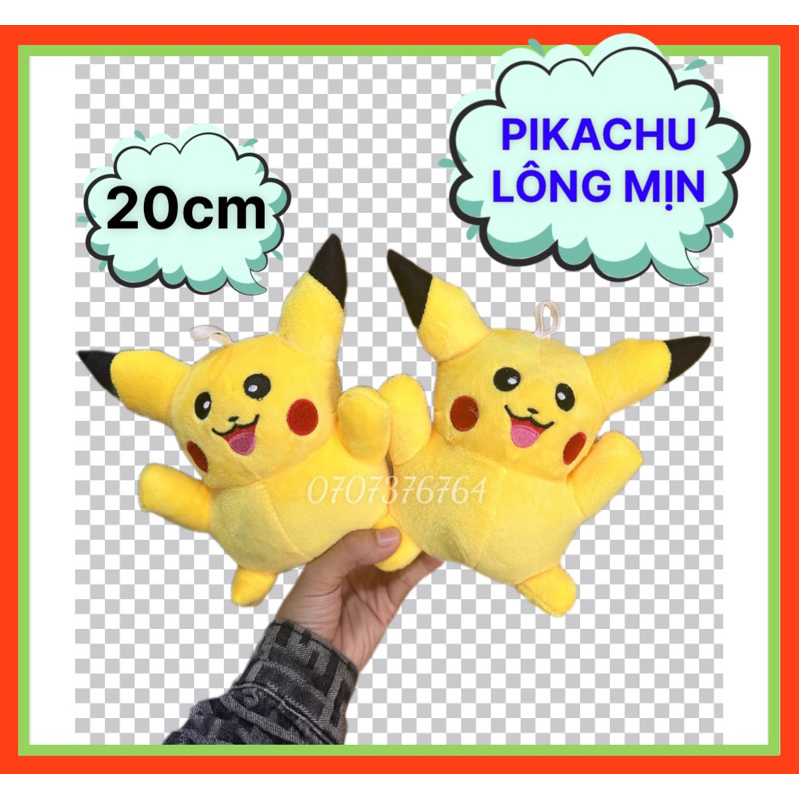 GẤU BÔNG PIKACHU-POKEMON Nhí 20cm-Lông Nhung Mềm Mịn