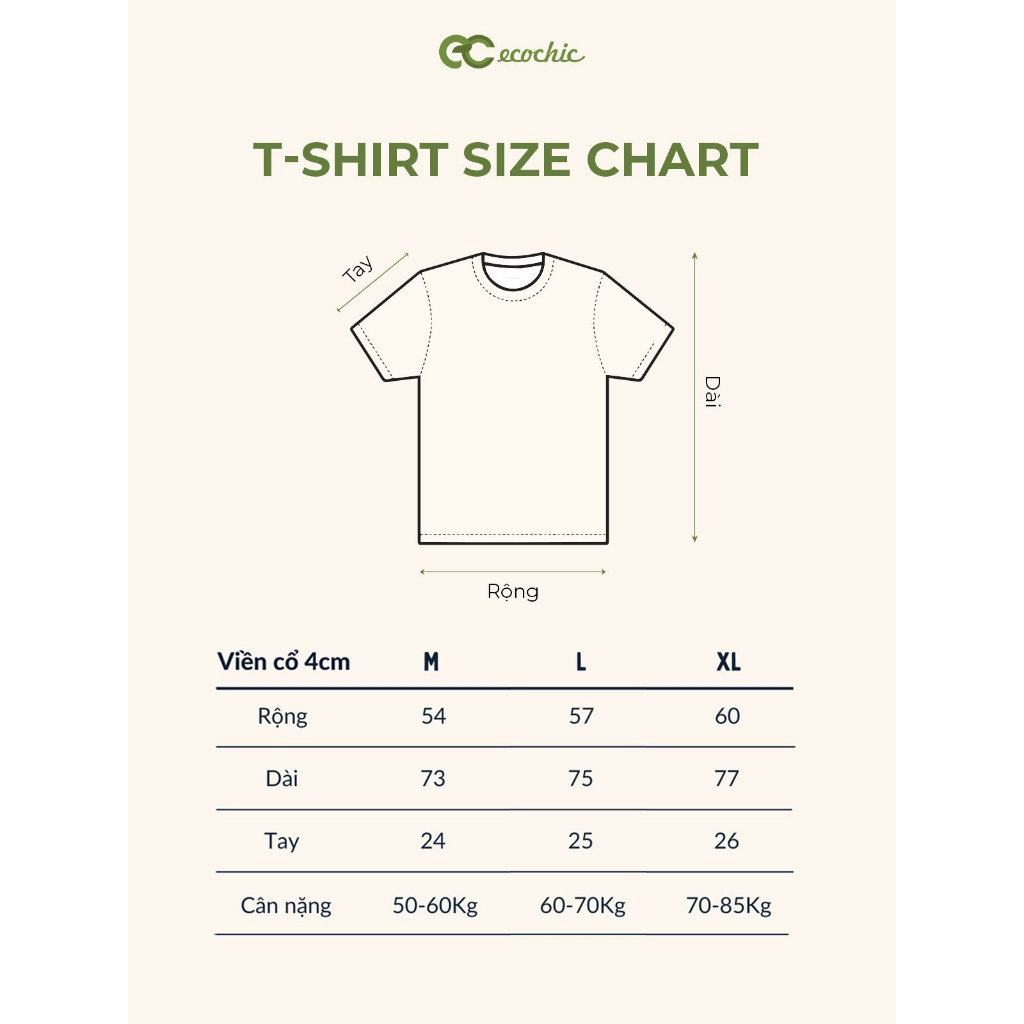 Áo Thun Oversize ECOCHIC Wave Tee, Áo Phông In Hoạ Tiết 100% Cotton 250gsm F203