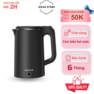 Ấm siêu tốc CHIGO cao cấp, dung tích 2 Lít, bình đun nước cách nhiệt 2 lớp Inox