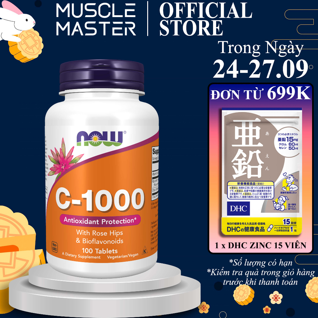 Thực Phẩm Bổ Sung Vitamin C Tăng Sức Đề Kháng NOW Vitamin C 1000mg 250 Viên