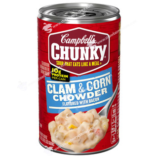 Súp nghêu & bắp campbell's với thịt bacon chunky clam & corn chowder with bacon soup, hộp 533g