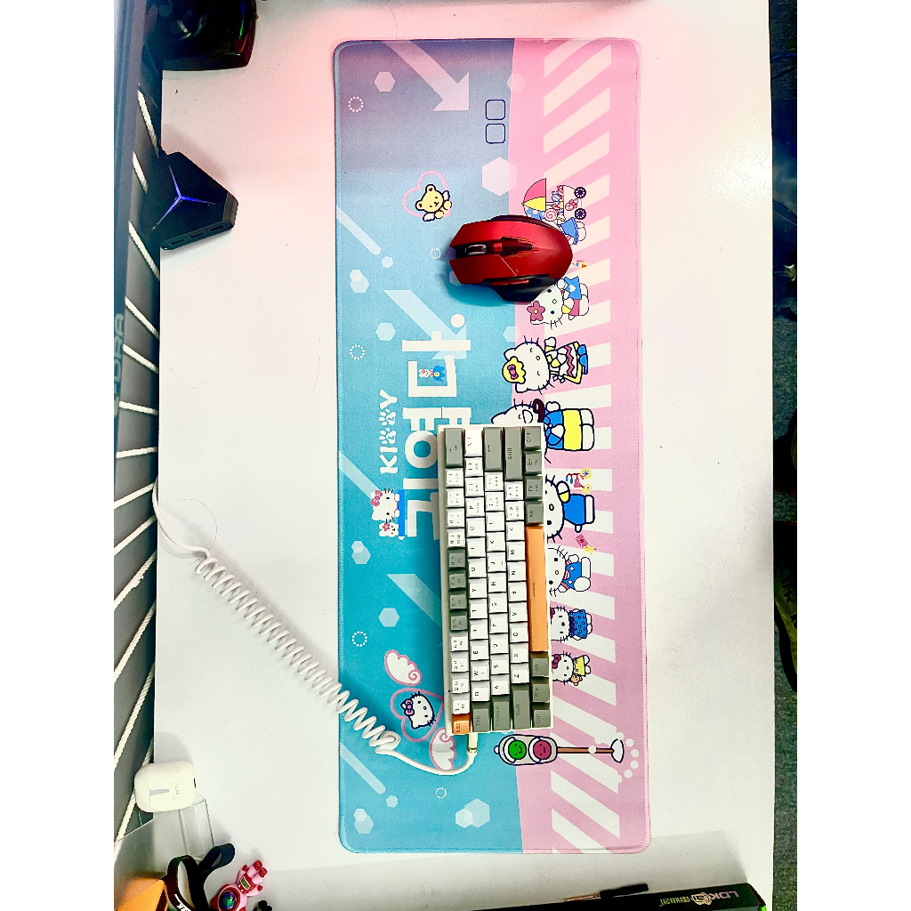 Bàn di lót chuột Yindiao LC4 màu hồng size 70x30cm 27x21cm cute chống thấm nước trơn trượt gaming game thủ văn phòng