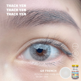 Lens Mắt French Xám Trắng Tây giãn nhỏ - 0 độ kính áp tròng