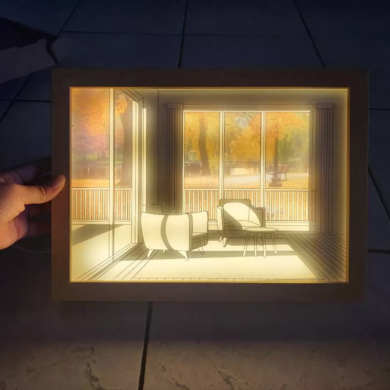 TRANH ĐÈN LED PHONG CẢNH 3D 3 CHẾ ĐỘ MÀU TRANG TRÍ DECOR PHÒNG NGỦ PHÒNG VÀ LÀM QUÀ TẶNG ĐỘC ĐÁO