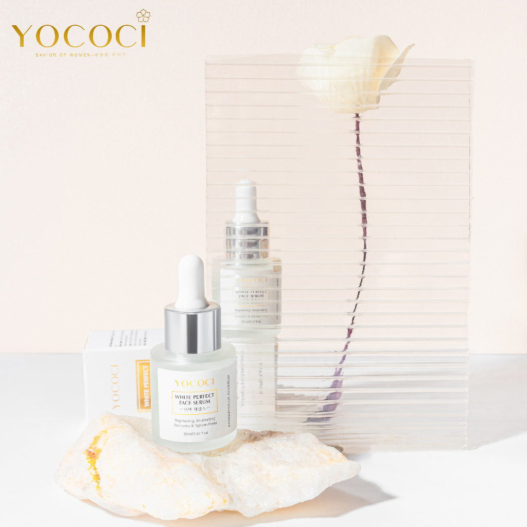 Serum Dưỡng Trắng Da Mặt YOCOCI Dưỡng Ẩm, Chống Lão Hóa, Se Khít Lỗ Chân Lông White Perfect Face Serum 20ml