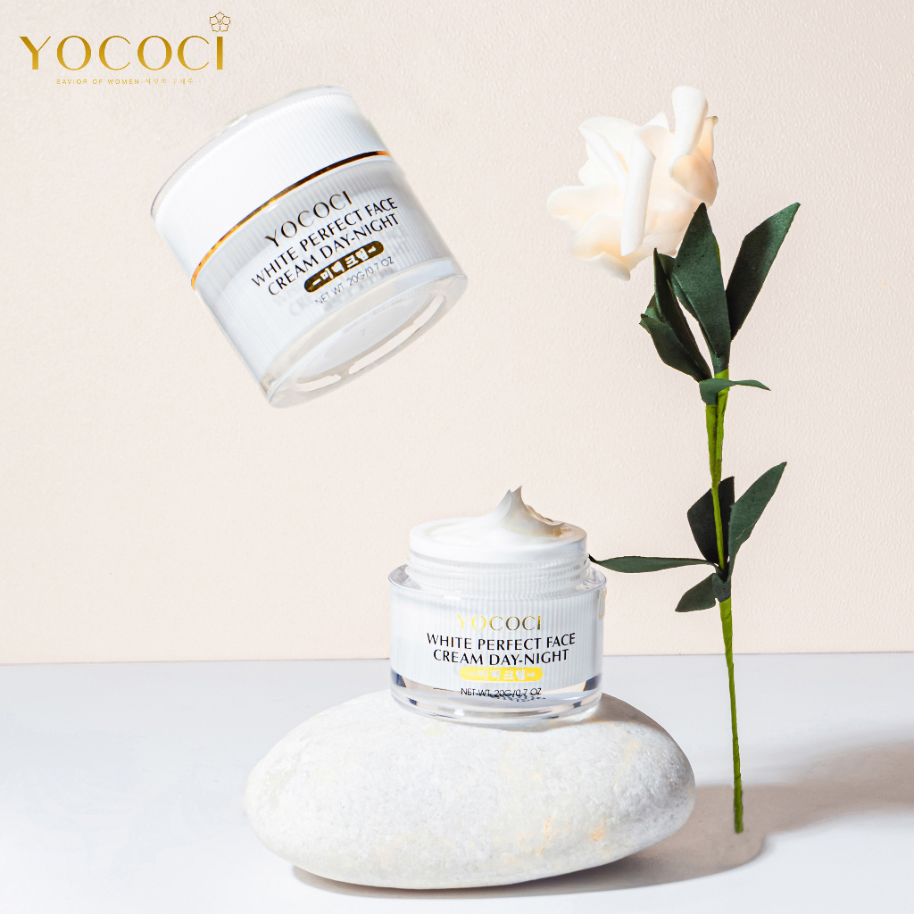 Kem Dưỡng Trắng Da Mặt YOCOCI Dưỡng Ẩm, Chống Lão Hóa,Se Khít Lỗ Chân Lông White Perfect Face Cream Day Night 20g