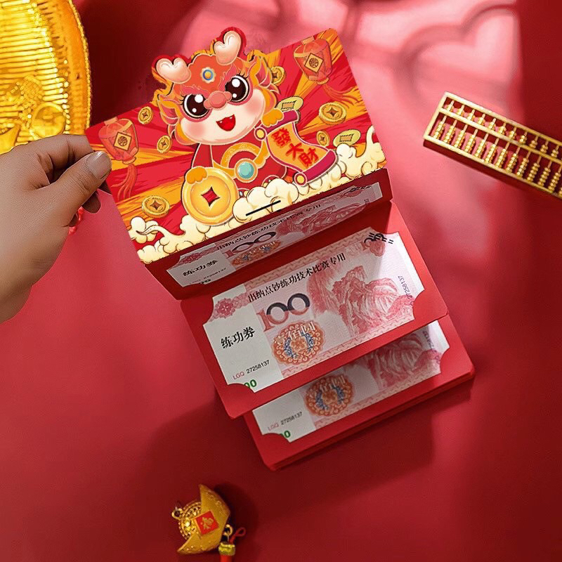 Lì Xì Mẫu Mới Độc Đáo Hot Trend, Nằm Ngang, Kéo Dài, Nhiều Ngăn