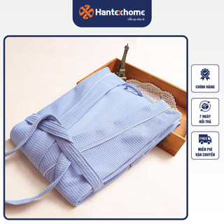 Áo choàng tắm tổ ong màu xanh HANTEXHOME (full size, nhiều màu, 100% cotton, thấm hút, mềm mại)