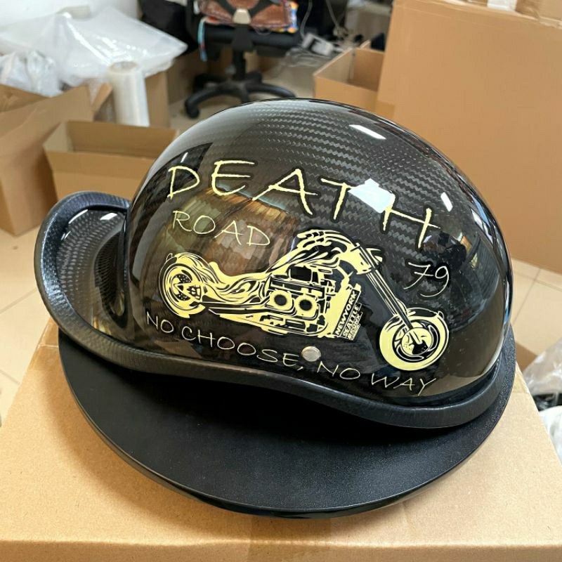 Mũ bảo hiểm nửa đầu 100% sợi carbon