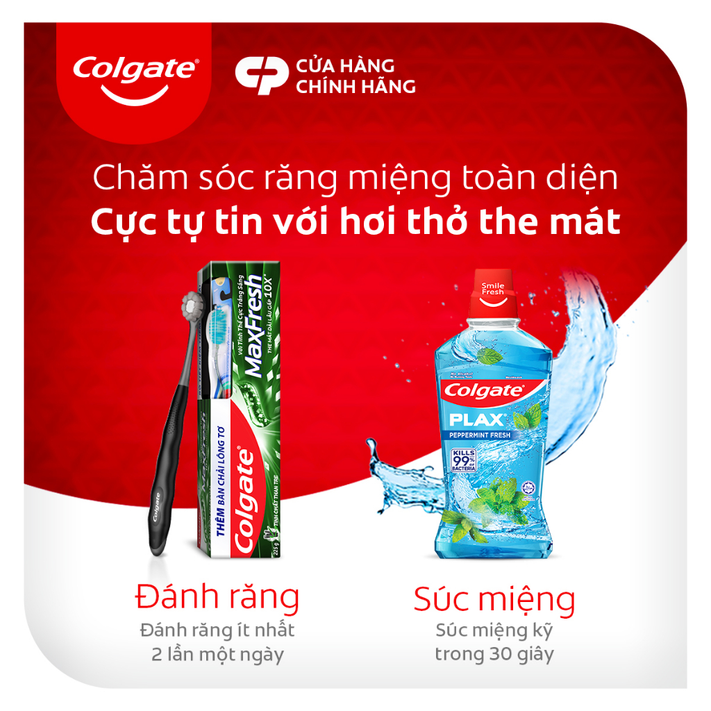 Bộ 3 Kem đánh răng Colgate Maxfresh Bamboo Charcoal 225g/tuýp tặng bàn chải