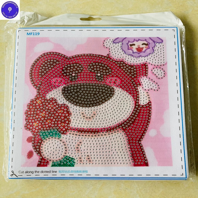 Bộ Tranh Đính Đá Tự Làm Mẫu Gấu Dâu Ngẫu Nhiên Tranh Đính Đá Họa Tiết Đá Đẹp 5D Rèn Luyện Tính Kiên Trì Khéo Léo