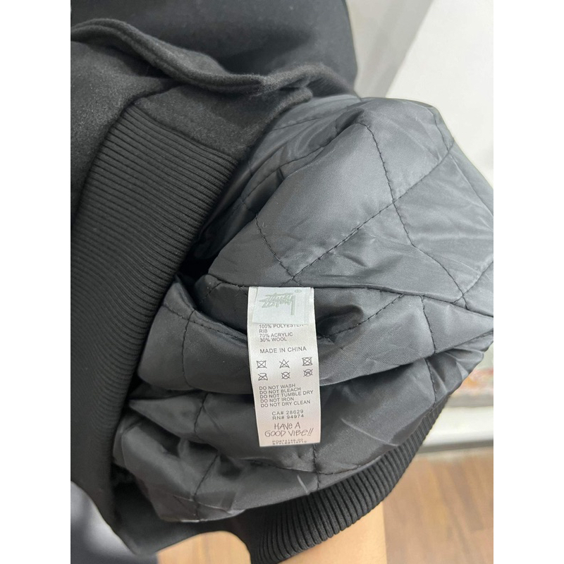 Áo Varsity - Stussy - Bomber Jacket logo trần bông new 2023