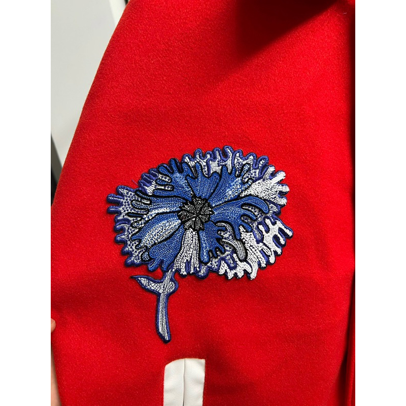 Áo Varsity - Louis Vuitton - LV đỏ tay da Bomber Jacket new SS2023