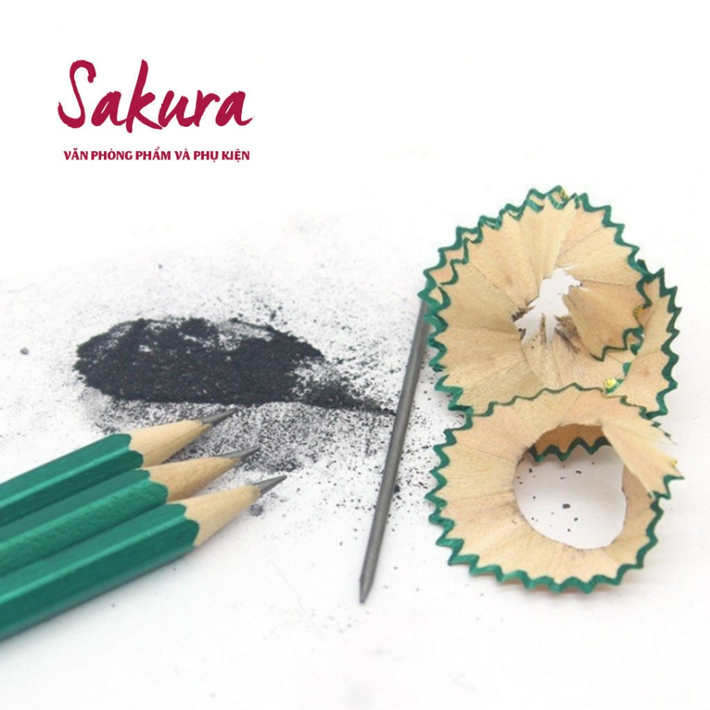 Bút chì gỗ thiên nhiên lục giác HB/2B Sakura màu xanh lá