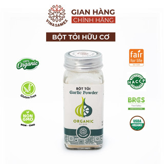 Bột tỏi nguyên chất hữu cơ Vinasamex 50g - Gia vị Organic cao cấp xuất khẩu