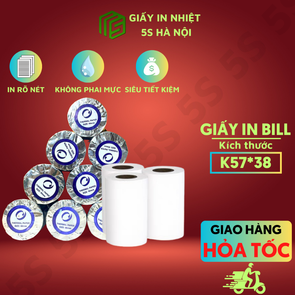 Giấy In Nhiệt In Bill K57 In Các Loại Hóa Đơn Siêu Tiết Kiệm