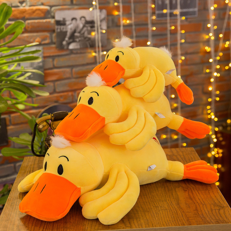 Gấu bông vịt Donald siêu mềm mịn đáng yêu (30cm--->80cm) Gối ôm vịt vàng mỏ to mẫu mới vải miniso 4 