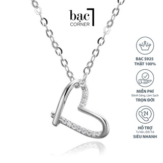 Dây Chuyền Bạc, Vòng Cổ Trái Tim 16mm Sợi Mảnh Thanh Thoát Sang Trọng Độ Dài 45cm Tùy Chỉnh Chất Liệu Bạc 925 Chính Hãng
