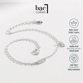 Lắc Tay Bạc, Vòng Tay Bạc Sợi Mảnh Nhiều Mẫu Cute Tùy Chỉnh Độ Dài Chất Liệu Bạc 925 Sáng Bóng Không Gỉ - Bạc Corner